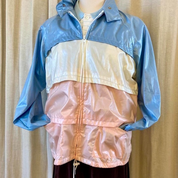Track Jacket Nylon 80s Sportswear Windbreaker with hood - Picture 3 of 3